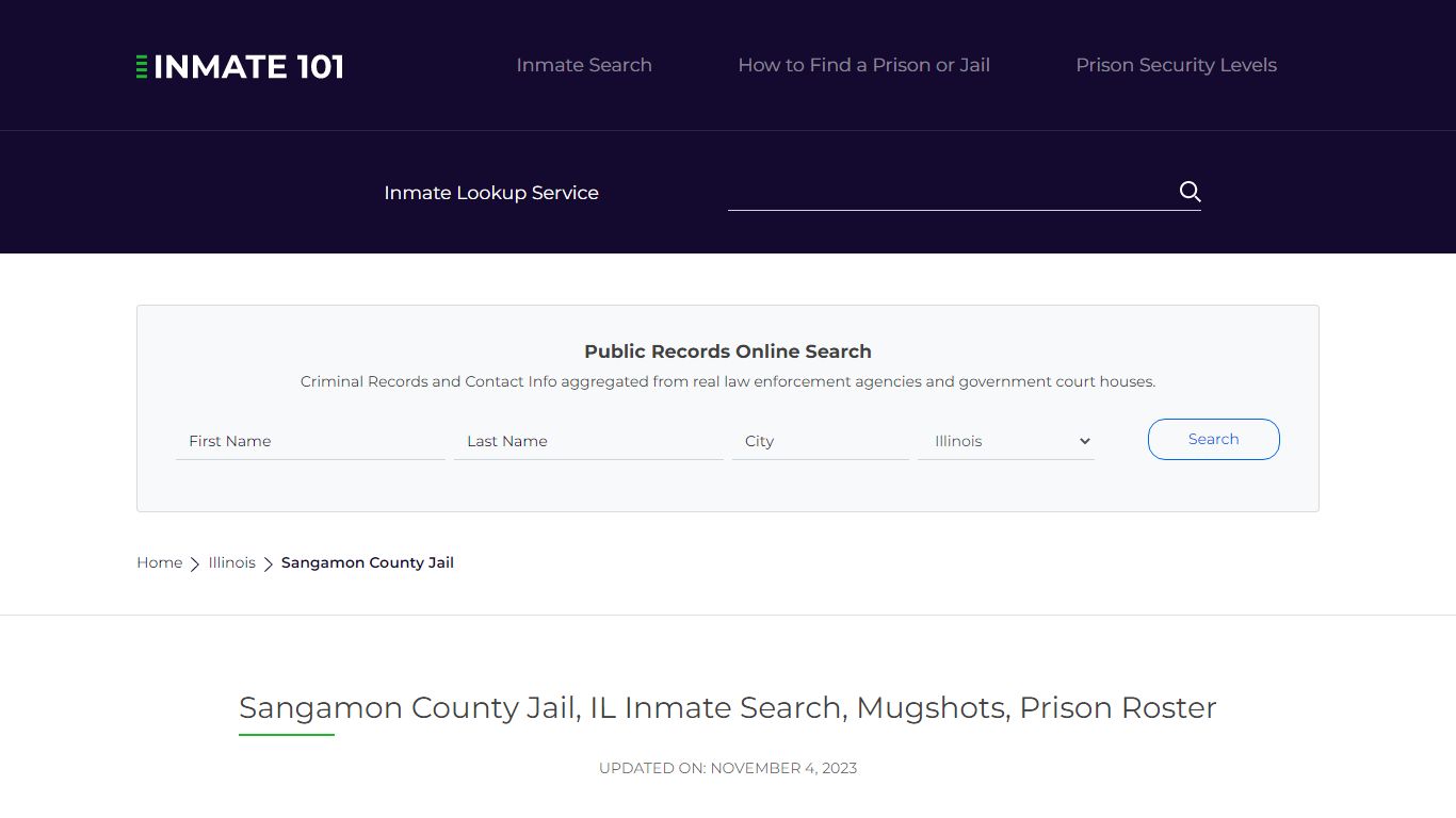 Sangamon County Jail, IL Inmate Search, Mugshots, Prison Roster